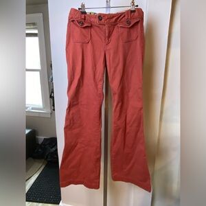 OLD NAVY MID RISE FLARE SIZE 6 WOMENS CORDUROY SAILOR ORANGE BROWN PANTS
